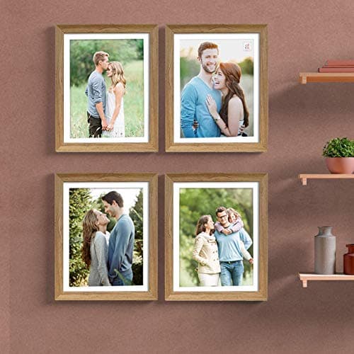 Art Street Set of 4 Premium Couple Photo Frame/Wall Hanging for Home Décor - Wood Brown