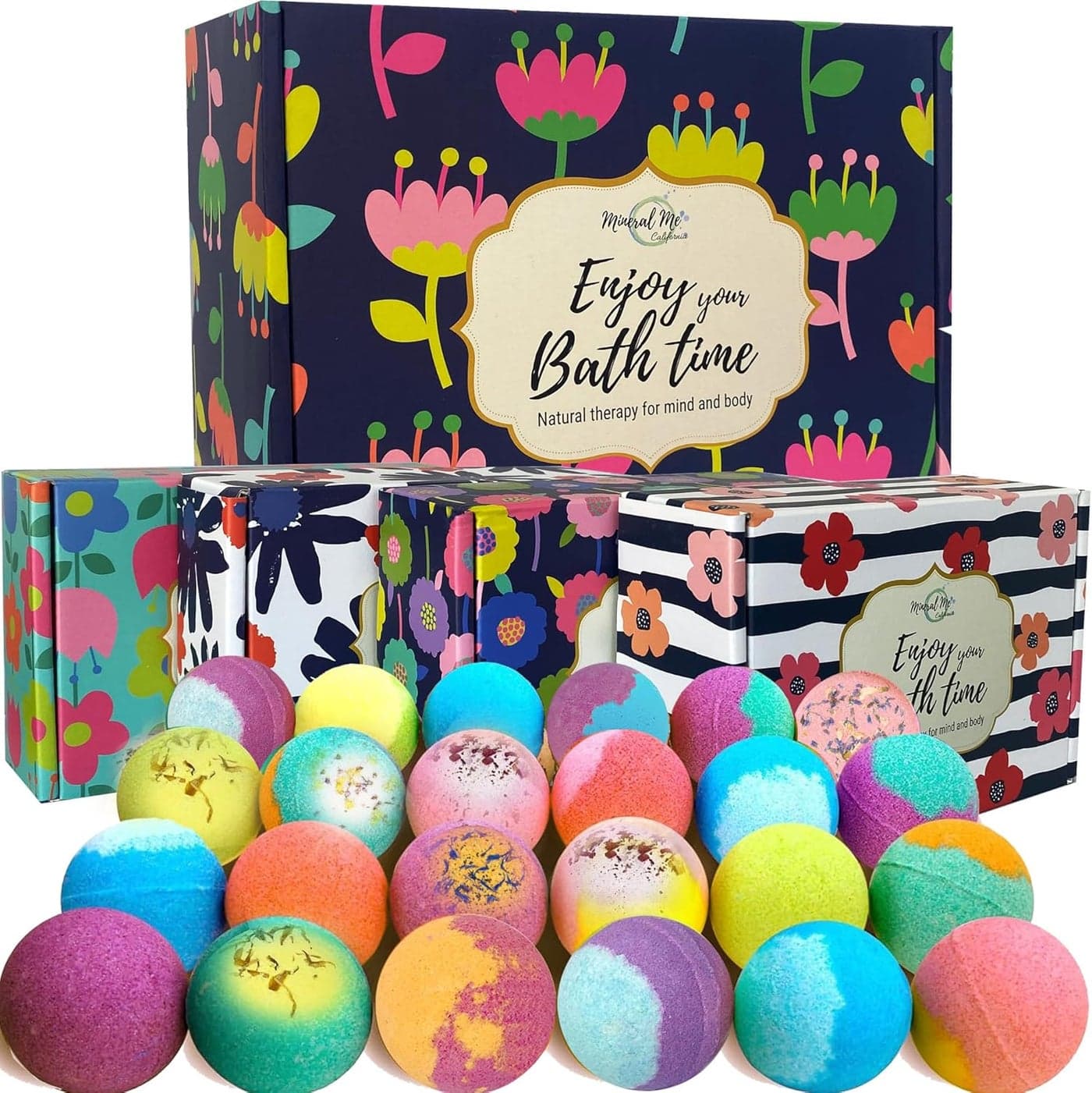 Bath Bombs for Women Gift Set 24 Natural and Organic Bath Bombs with Essential Oils Moisturizing Shea Butter Spa Birthday Gift Selfcare Gifts for Her Women Teen Girls Kids Bridesmaid Gift