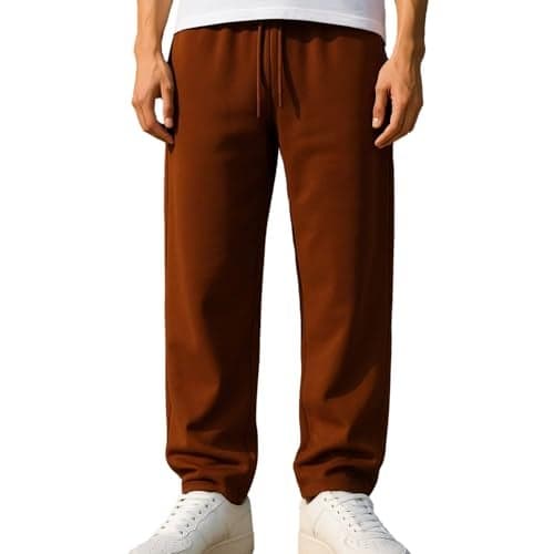NOBERO Men Mid Rise Regular Sweatpants (1M-BWJG-R0149_Mocha Bisque, Large)