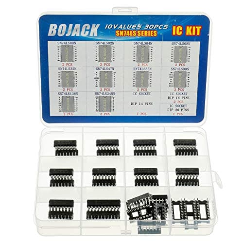 BOJACK 10 Values 30 Pcs Series Low Power Schottky Logic IC,Including:SN74LS00N SN74LS02N SN74LS04N SN74LS08N SN74LS32N SN74LS47N SN74LS86N SN74LS90N SN74LS138N SN74LS245N IC chip kit