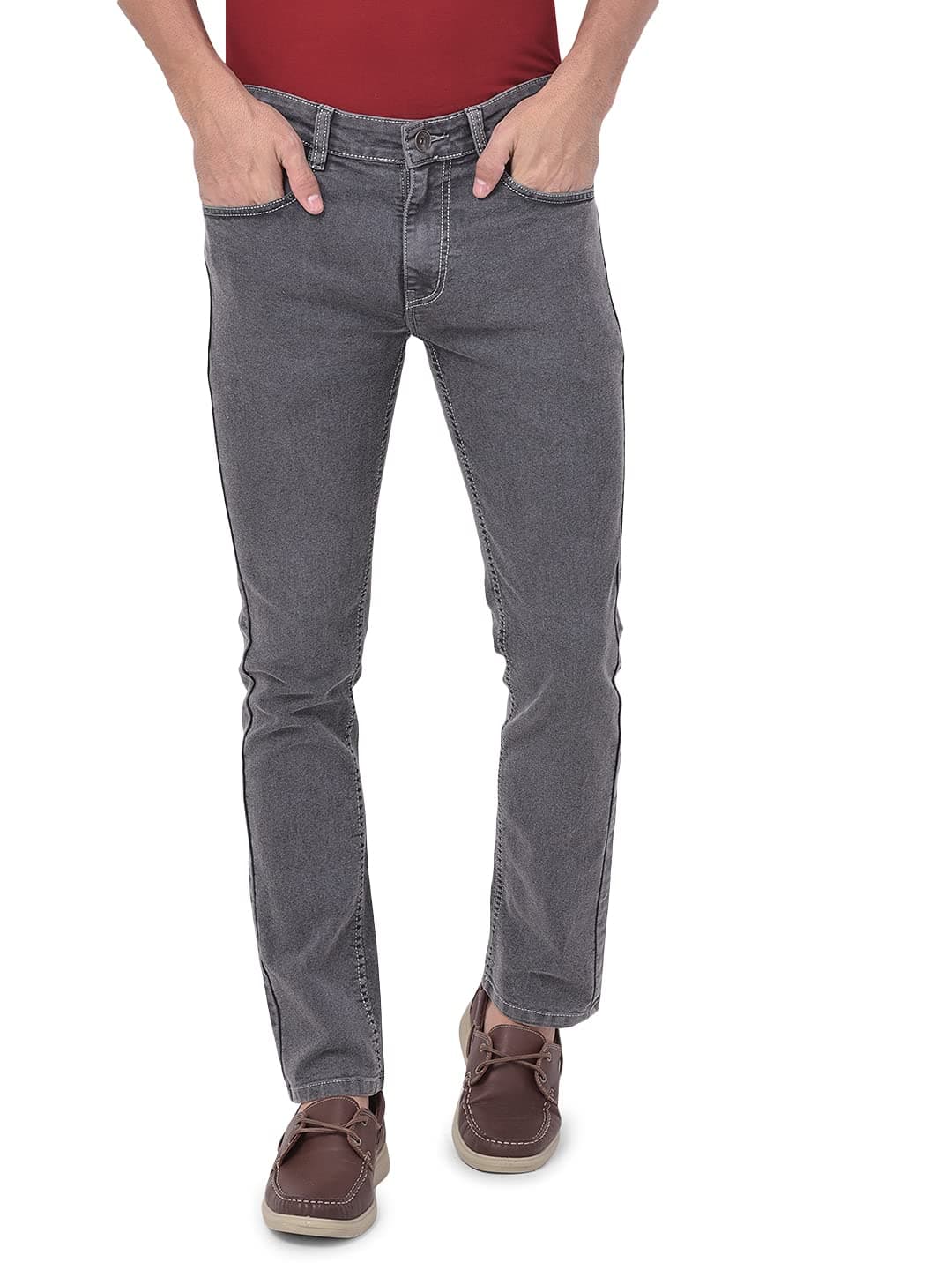 Ben Martin Men's Regular Fit Stretchable 32 Size Grey Cotton Denim Mid Rise Jeans Pant for Men, JJ3-13