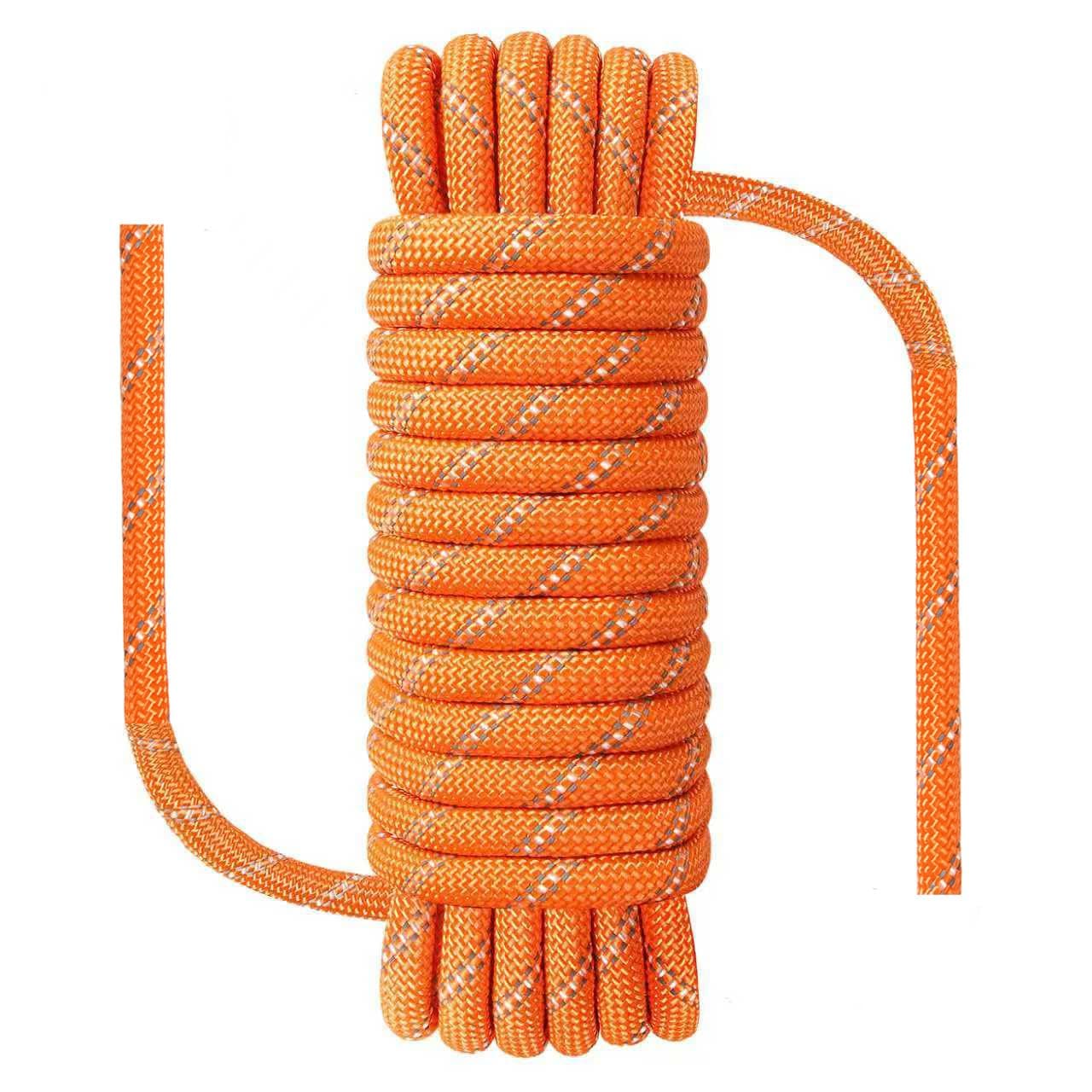 NorthPada 38 in 10mm x 32 ft 10Meters Static Nylon Heavy Duty Outdoor Climbing Rope for Knotting Practice Arborist Tree Work Marine Anchor Boat Rappelling Emergency Swing Orange
