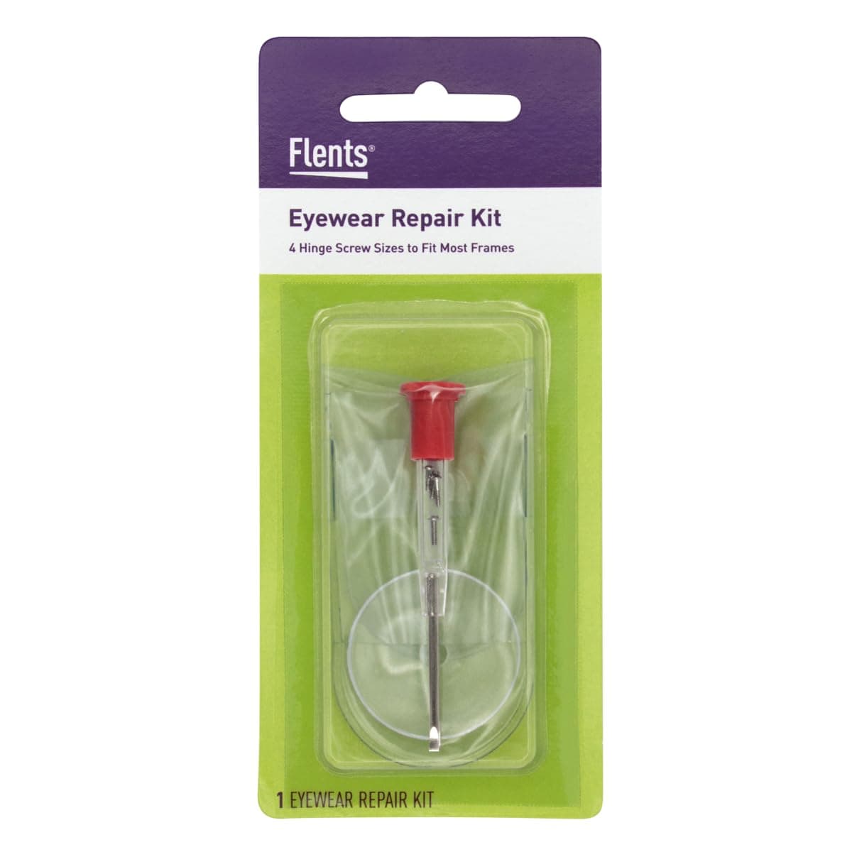 Flents Eyeglass Repair Kit with Small Screwdriver, Eyeglass Screws, Magnifying Glass, Screw Guide, & Storage Pouch, Universal Eyeglass Repair Kit for Reading Glasses, & Sunglasses