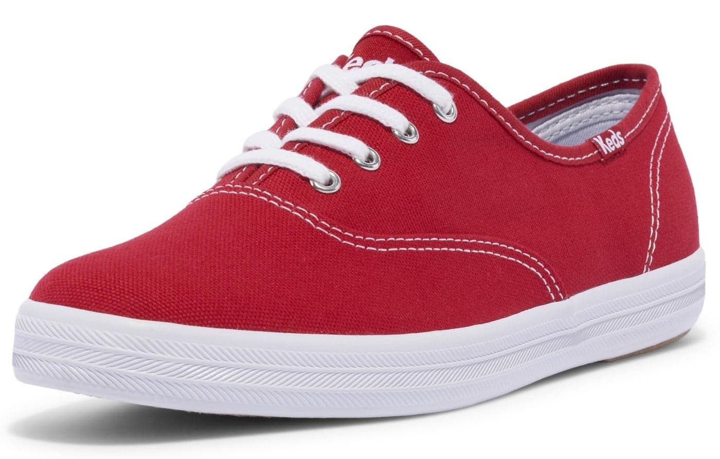 Keds Women's Champion Lace Up Sneaker, RED Canvas, 8.5 Narrow