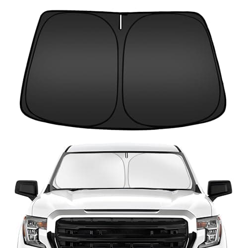 ARISMOTOR Windshield Sun Shade for Chevy Silverado 1500 /GMC Sierra 1500 2500HD 3500HD 2019-2025 2026, Custom Fit Foldable Front Window Sunshade Sun Visor Protector, Block UV Rays Keep Your Car Cooler