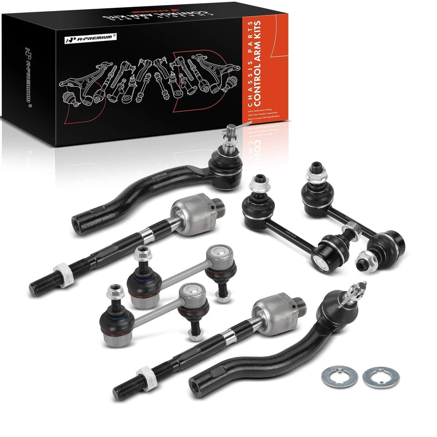 APremium Set of 8 Front Rear Sway Bar Link Front Inner Outer Tie Rod End Compatible with Mazda CX9 2007 2008 2009 2010 2011 2012 2013