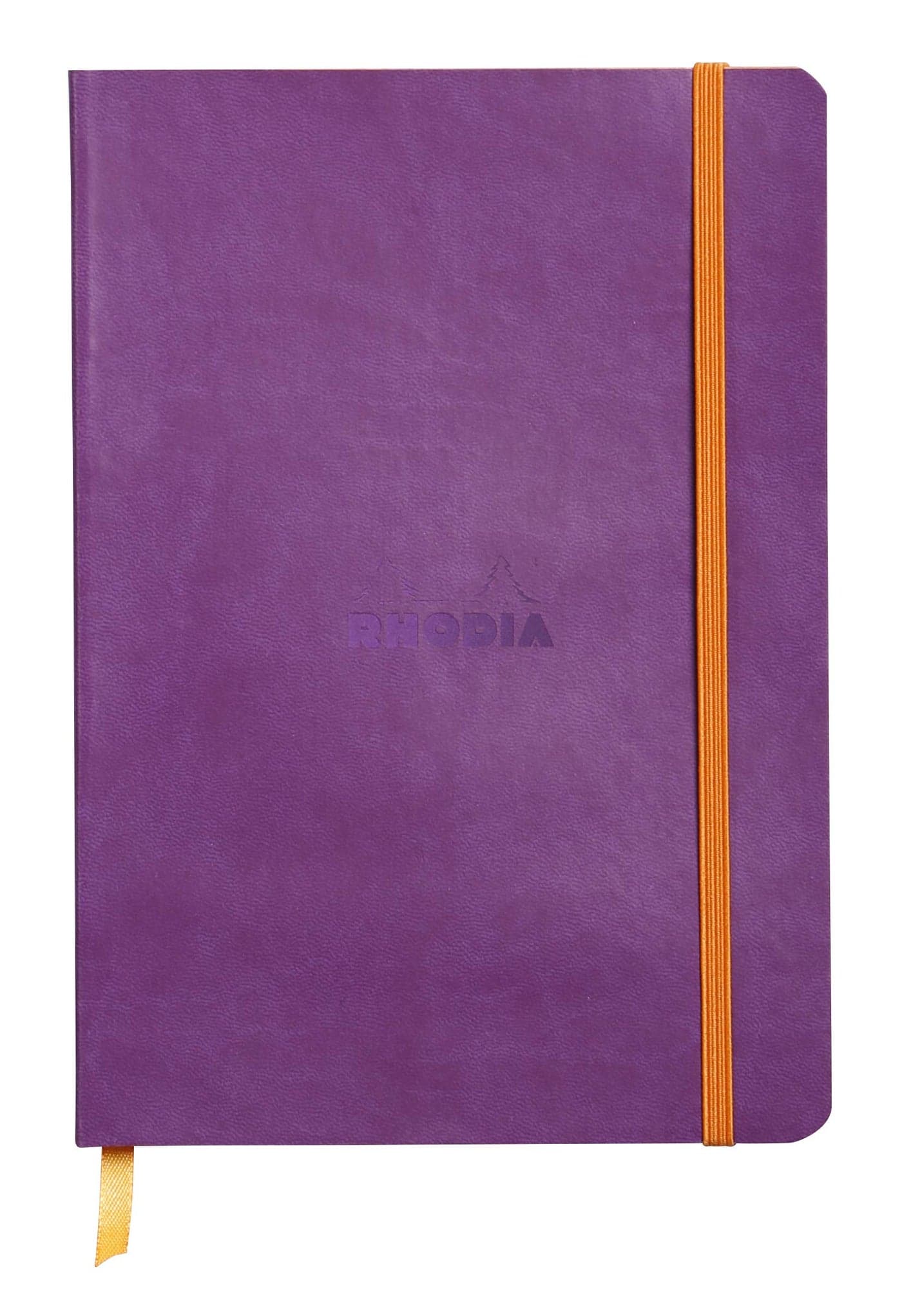 RHODIA 117410C Purple Soft Notebook A5 Lined 160 pages Ivory Clairefontaine Paper 90 gm Bookmark Elastic Closure Faux Leather Cover Rhodiarama Collection
