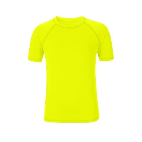 Boys UPF 50+ Rash Guard Neon Shirt Quick Dry Swim Shirts Short Sleeve UV Sun Protection Shirt for Kids Teens