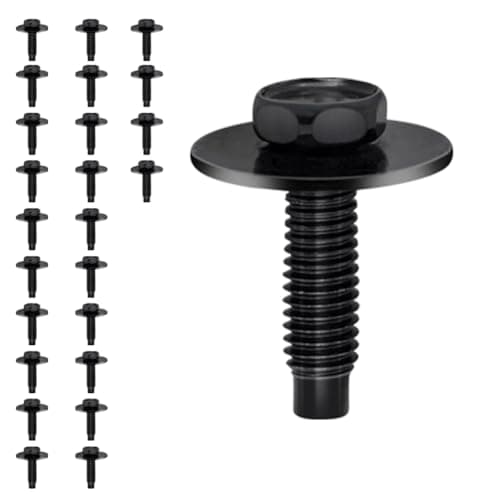 AIMCOCO 25pcs M610 Hex Head Body Bolts Bumper Fender Splash Shield Under Cover Hoodm6 Bolthex Bolts10mm Bolt20mm Washer