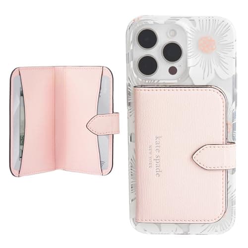 kate spade new york Morgan Magnetic Phone Wallet/Card Holder - Compatible with MagSafe Phones and Cases - Chalk Pink