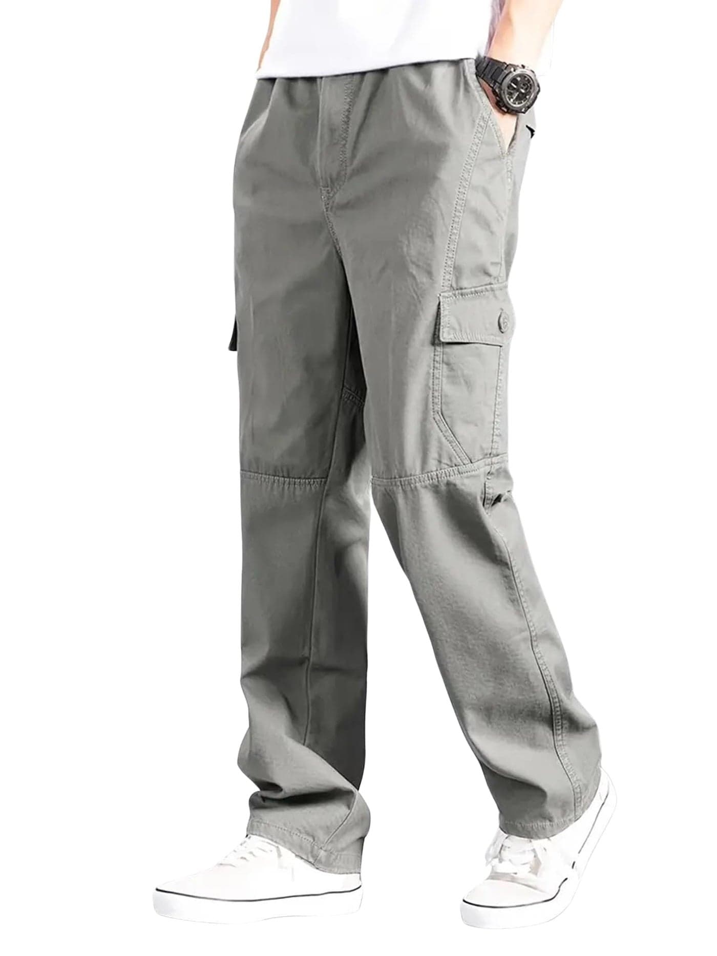 Lymio Men Cargo || Cotton Cargo Pants for Men (118-Grey-M)