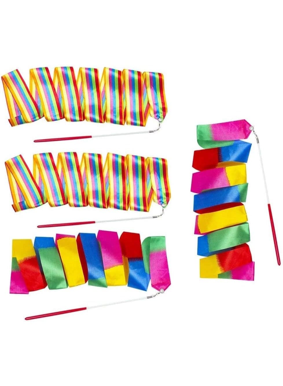 4 Pieces Dancer Wand Rhythmic Gymnastics Dance Accessories Dancing Streamers on Stick for Kids