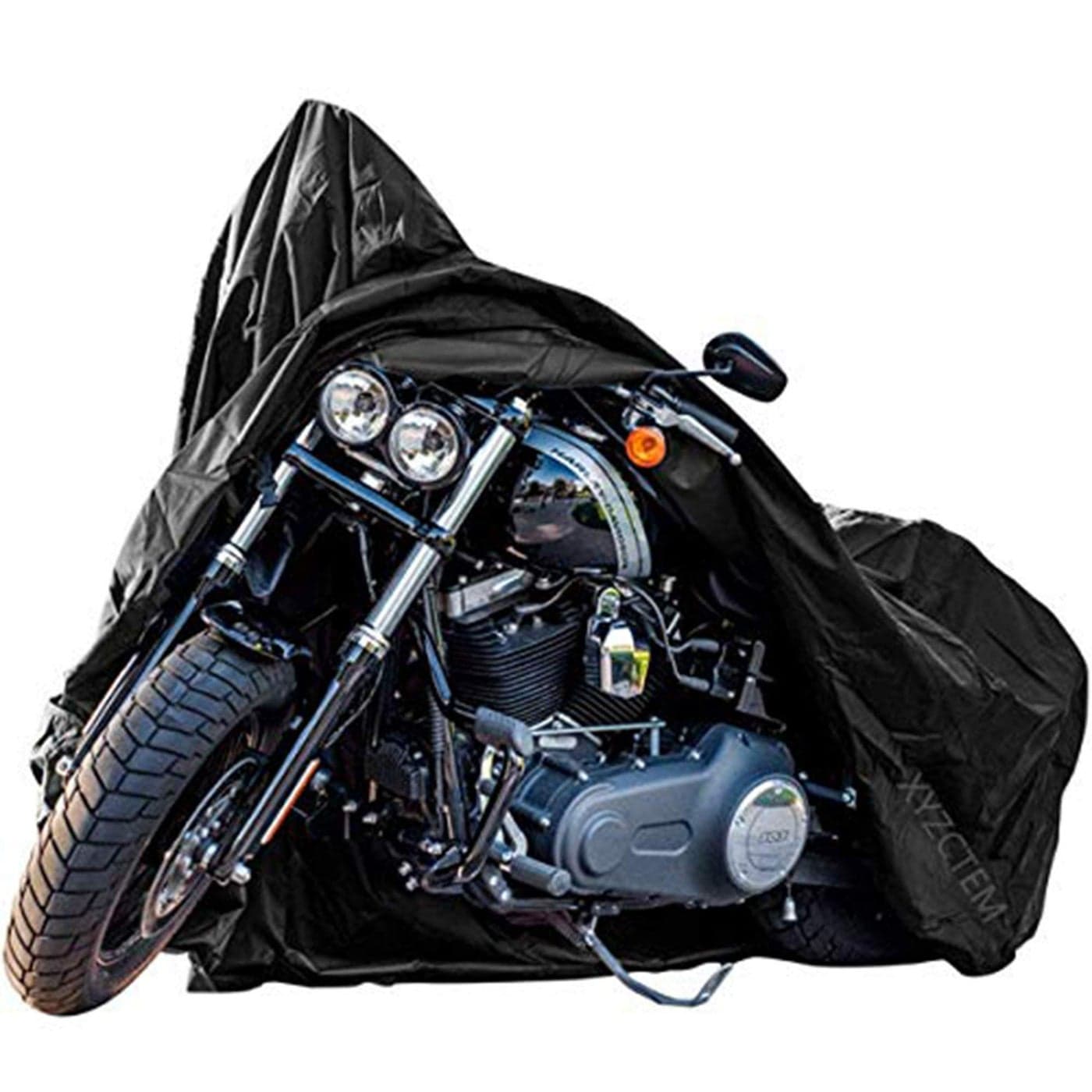 New Generation Motorcycle Cover XYZCTEM All Weather Black XXXL LargeWaterproof Outdoor Protects Fits up to 118 inch for Harley Davidson Honda Suzuki Yamaha and More