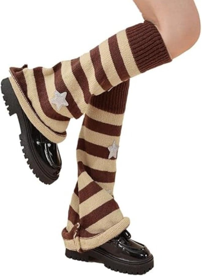 Leg Warmers For Women,Girls Star Pattern Knitted Warmers,Y2K Kawaii Warmers, Women Fashion Socks,80S Party Accessories Clothes