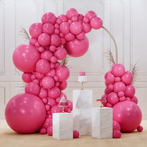 PartyWoo Hot Pink Balloons 99 pcs Different Sizes of 36 18 12 10 5 Inch Magenta Fuchsia Balloon Arch Kit Garland for Baby Shower Wedding Bridal Shower Anniversary Birthday Party Decorations PinkY12
