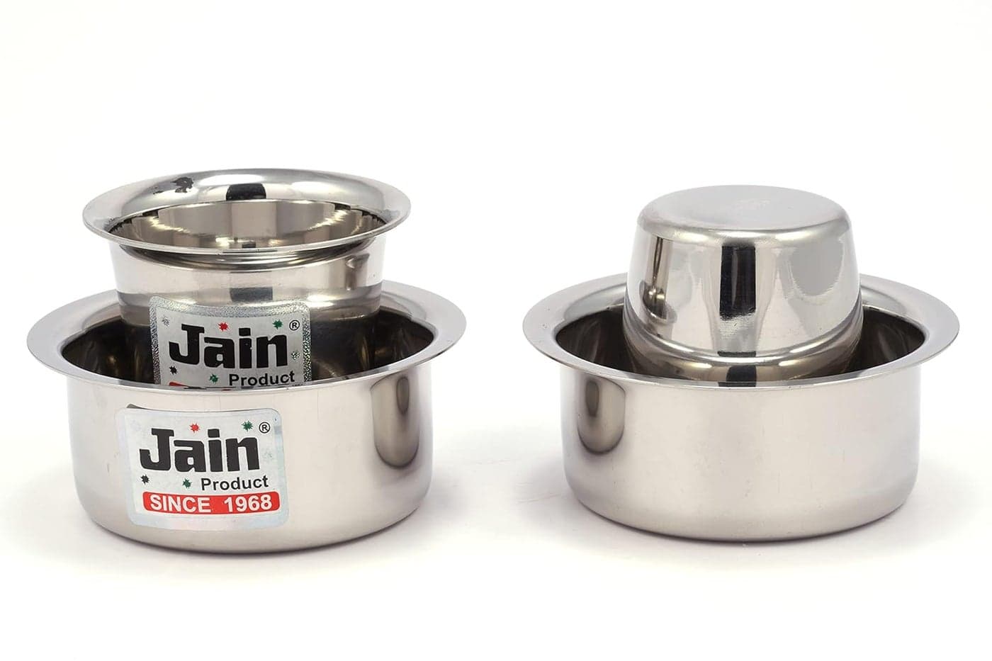 JAIN Filter South Indian Coffee Dabra Set with Tumbler Handicraft Coffee Dabra Stainless Steel - 150 ML (Set of 2) - Silver