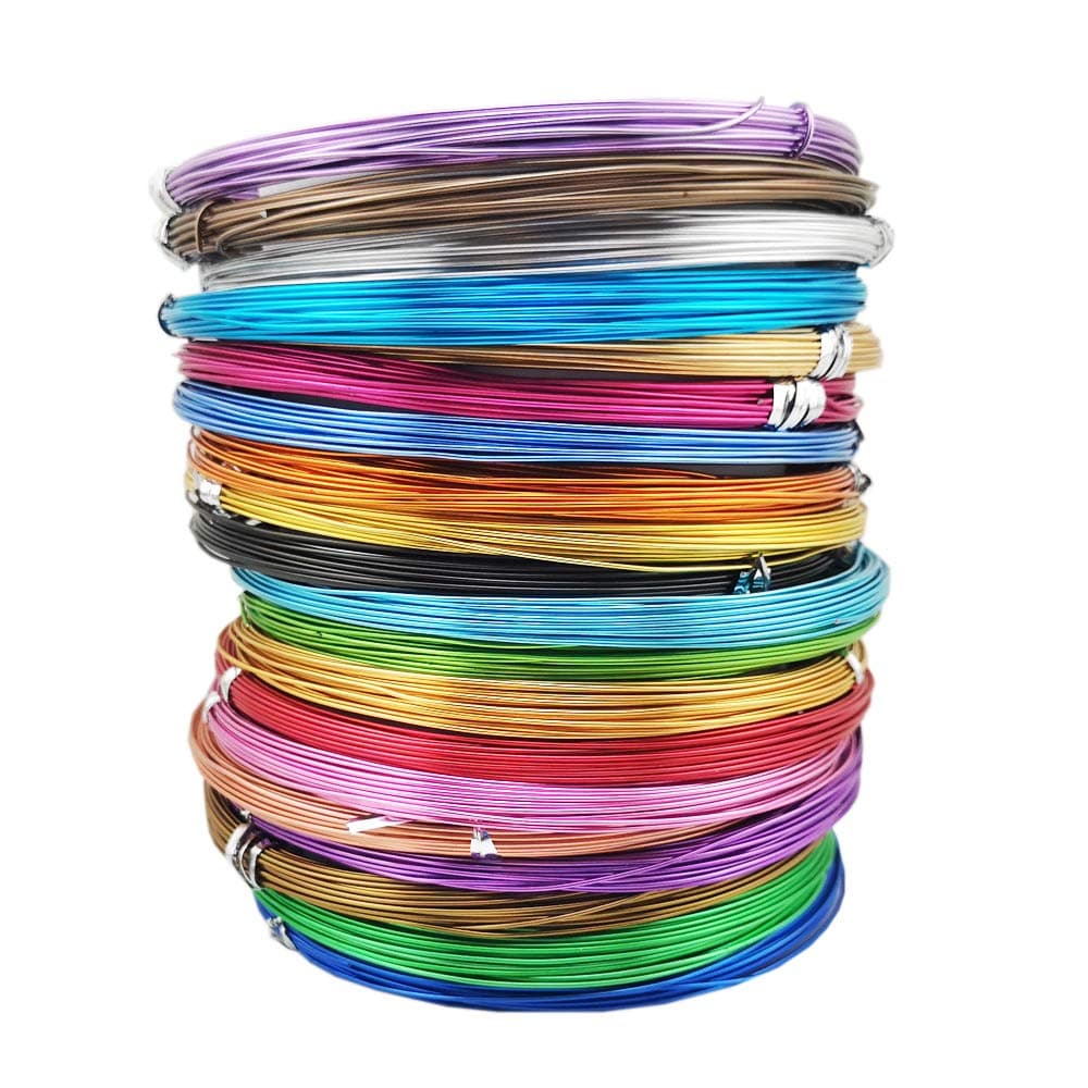 Inspirelle 20 Colors Aluminum Craft Wire Bendable Metal Wire for Jewelry Craft Making, 10M Each Color (20 Guage (0.8mm))