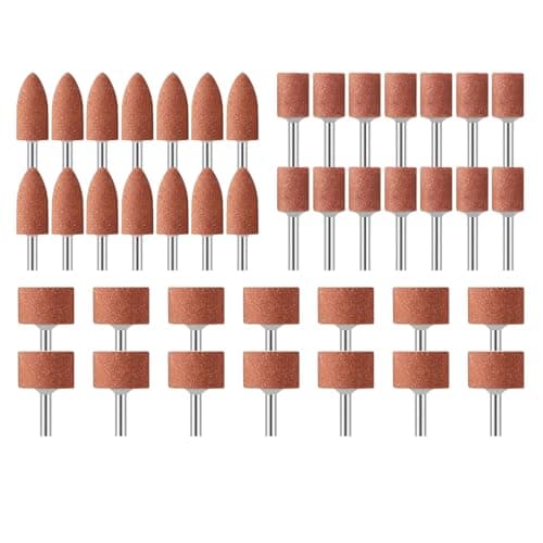 Serplex® 42Pcs Sanding Bits for Dremel Rotary Tool, Grinding Stone Bits with 1/8 inch Shank, 3 Types Abrasive Bit, Sanding Drill Bit for Metal Rust Removal Polishing Smoothing Sharpening