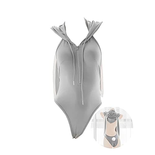 JasmyGirls Sexy Bunny Cosplay Lingerie for Women Anime Bunny Suit Kawaii Maid Outfit Japanese Cute Roleplay Bodysuit Lolita Hoodie