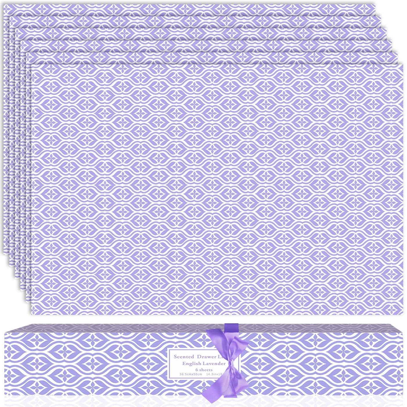 SCENTORINI Lavender Scented Drawer Liners 6 Sheets Fragrant Paper Liners NonAdhesive Paper Sheets for Home Closet Dresser Drawers for Home Fragrance