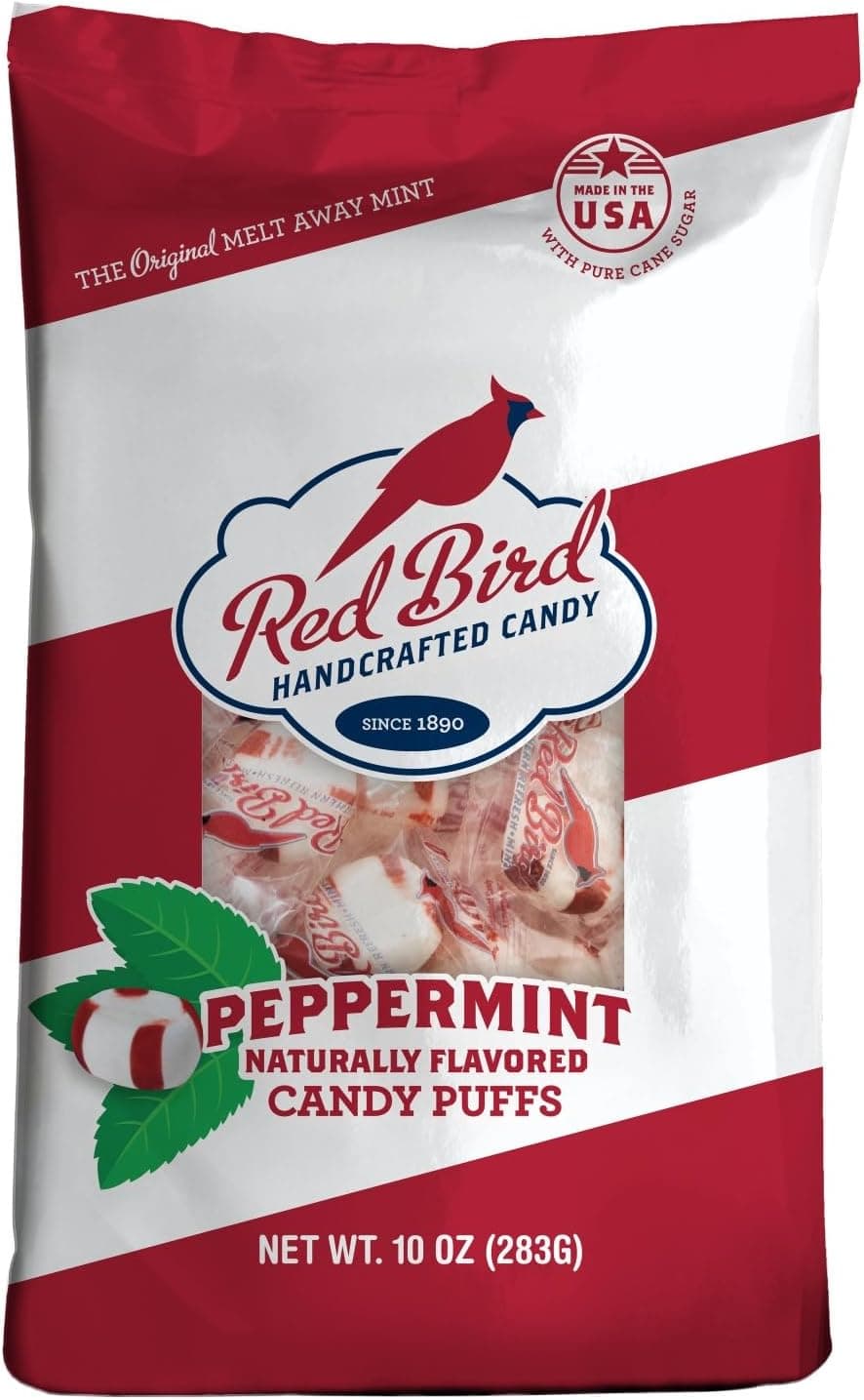 Red Bird Soft Peppermint Puffs - Naturally Flavored Candy, 10 oz