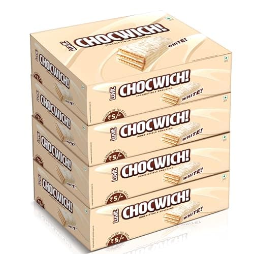 LuvIt. Chocwich White Crispy Wafer Chocolates | Crunchy & Delicious | Bars (4 x 400 g)