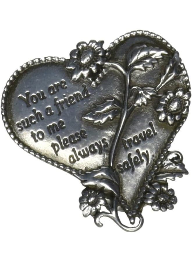 Cathedral Art (Abbey & CA Gift) Heart Visor Clip, Friend, Silver