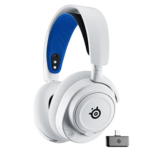 SteelSeries Arctis Nova 7P Wireless MultiPlatform Gaming Headset Neodymium Magnetic Drivers 24GHz Bluetooth 38Hr USBC Battery Gen2 AI Mic PlayStation PC Switch VR Mobile White