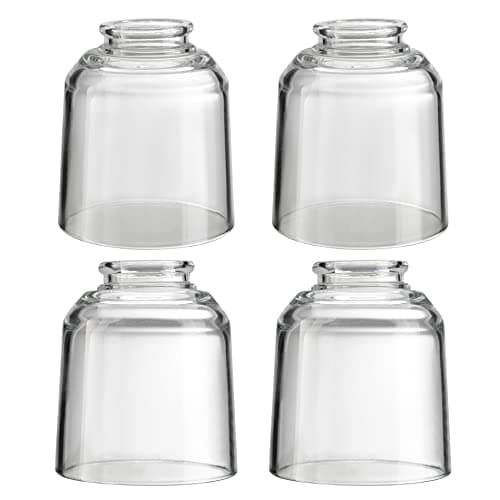 Aspen Creative 23175-60-4, Contemporary Clear Ceiling Fan Replacement Glass Shade, 2-1/8" Fitter, Size: 4" D x 4-3/4" H, 4Pcs/Pack