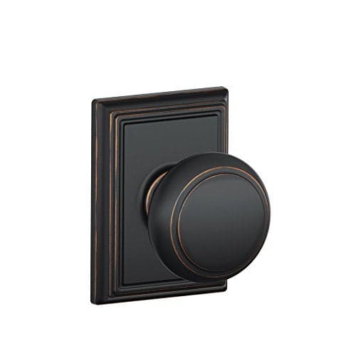 Schlage F10 AND 716 ADD Andover Door Knob with Addison Trim, Hall & Closet Passage Lock, Aged Bronze