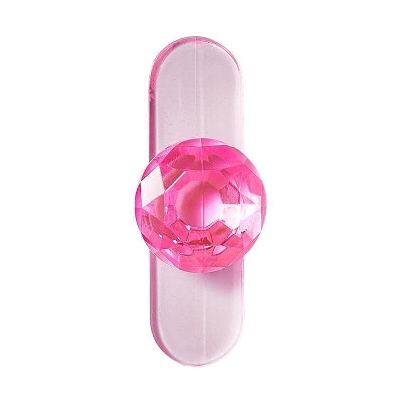 ZEBROC ABS Plastic 8 Pcs Punchfree Crystal Drawer Handle SelfAdhesive Acrylic Transparent Cabinet Wardrobe Furniture Pulls Hooks Rectangle Pack Of 8 Pink