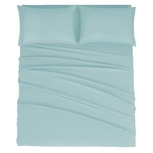 Mejoroom Full Size Sheet Set Soft Microfiber Bed Sheets Deep Pocket Fitted Sheet Breathable Wrinkle Fade Resistant 4 Piece Full Grayish Green