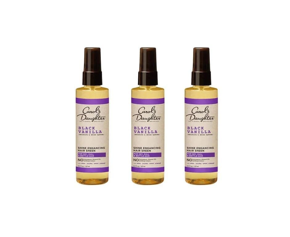 Carols Daughter Black Vanilla Moisture and Shine Hair Sheen for Dry Dull or Brittle Hair 43 Fl Oz Pack of 3
