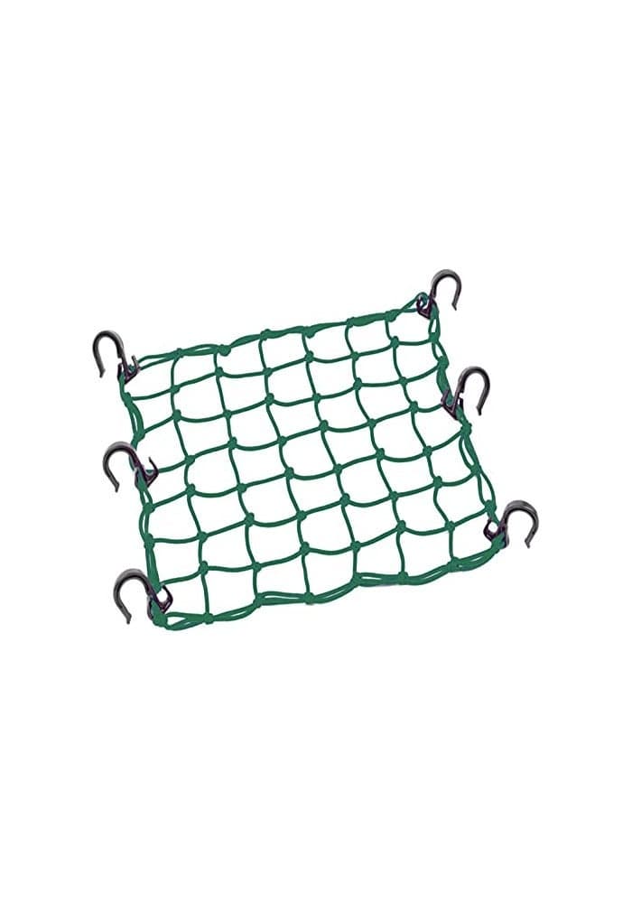 ZUOZE Small Cargo Net 15x15 Stretches to 30x30 with Thicken Hooks Natural Latex Core Tight 2x2 Mesh Heavy Duty Bungee Net for Motorcycle Helmet Bike ATV UTV Luggage Army Green 1 Pack
