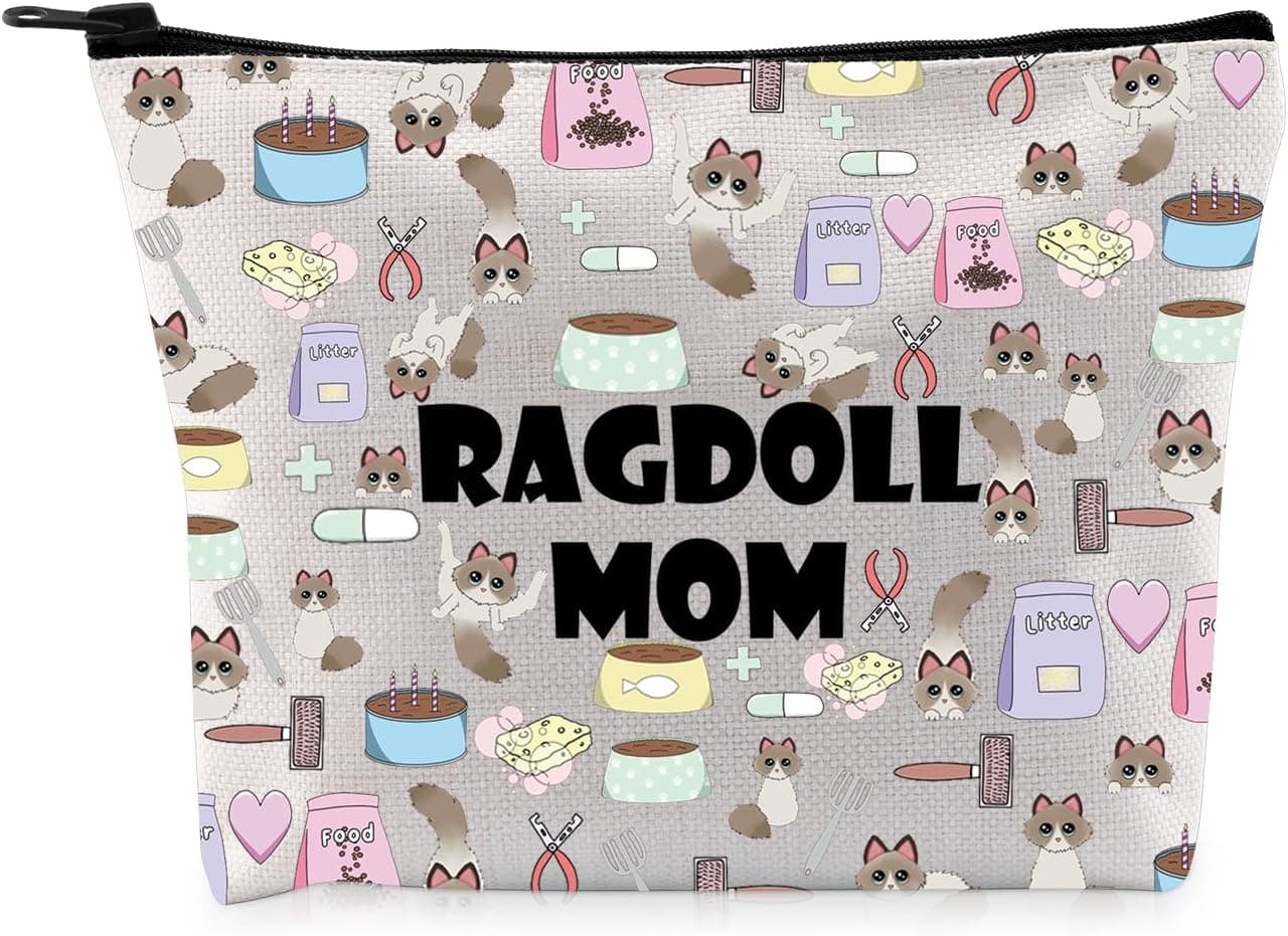 G2TUP Ragdoll Cat Lover Gift Ragdoll Cat Makeup Bag Ragdoll Cat Mom Cosmetic Bag Ragdoll Cat Owner Gift Pet Lover Gifts (Ragdoll Cat MB)