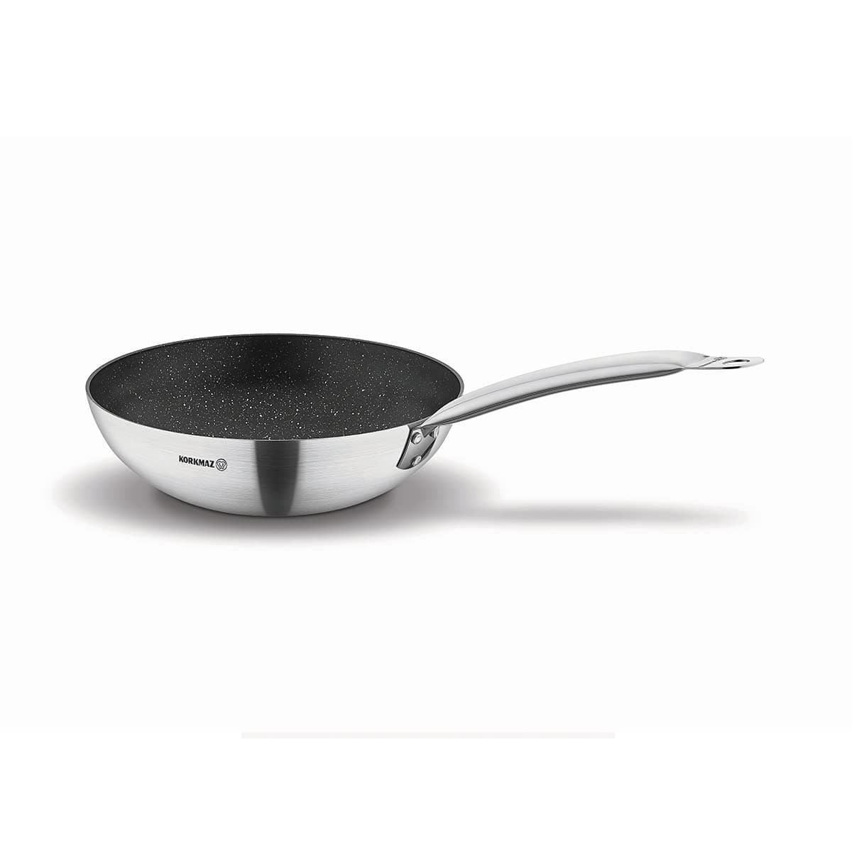 Korkmaz Proline Gastro Fry Pan 11Inch Nonstick Granite Inner Coating A2854 silver11 inch