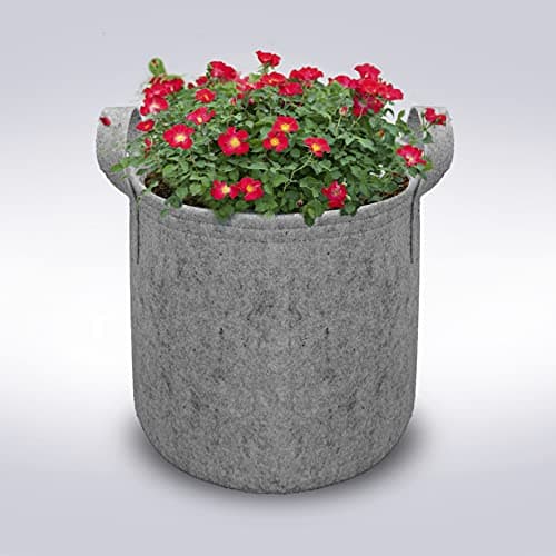 HIPPO 10 Pack Grow Bag Heavy Duty 400G Thickened Non-Woven Fabric Plant Growing Pot for Outdoor Garden (Grey || 8INX10IN)