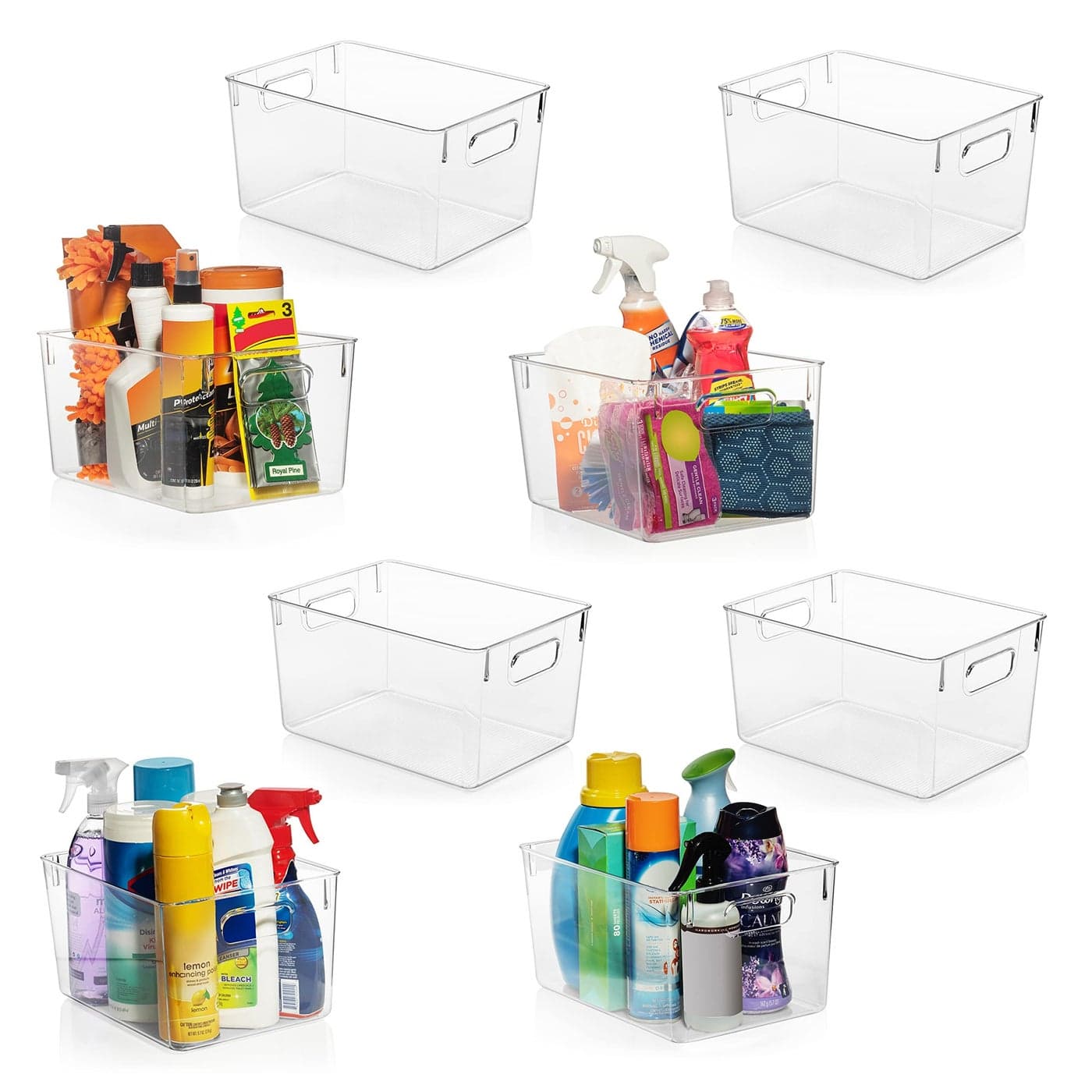 ClearSpace Clear Plastic Storage Bins Pantry Organizers Storage Containers Cabinet Organizer Home Organization Must Haves for Kitchen Laundry Room Office Closet Garage Freezer