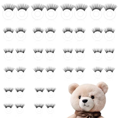 LemonRoad 40 Pcs Doll Eyelashes 5 Sizes Safety Craft Eyelashes Eye Accessories for Crochet Doll Making Supplies Handmade Crafts DIY Puppets Bears Stuffed Animals