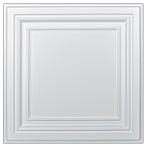Art3d PVC Ceiling Tiles, 2'x2' Plastic Sheet in White (24-Pack)