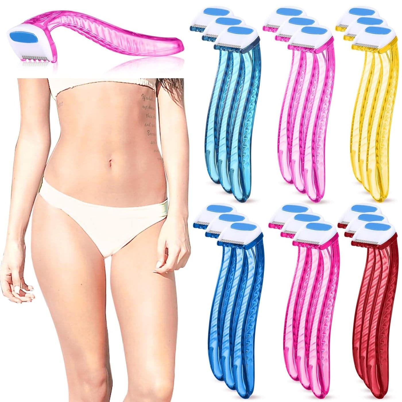 Honoson 16 Counts Womens Disposable Razors Set for Beginners Sensitive Skin Shaving Kit Razor Gift SetMulticolor
