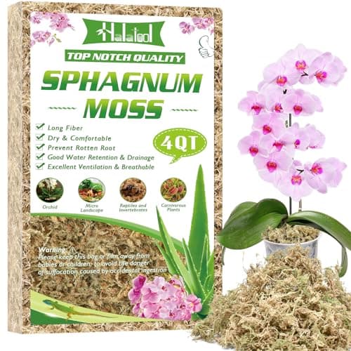 Halatool 4QT Premium Sphagnum Moss for Indoor Plants, Orchid Moss Potting Mix - Natural Sphagnum Moss for Succulents, Carnivorous(Sarracenia), Monstera, Terrarium Substrate & Reptile Habitats