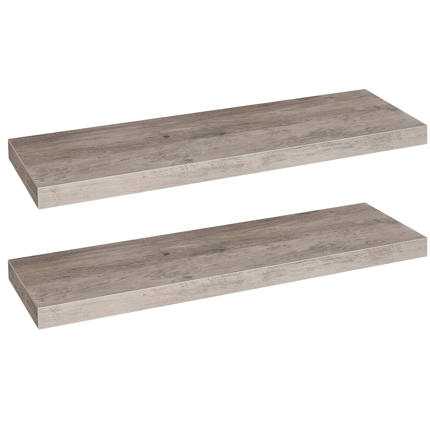 HOOBRO Floating Shelves Wall Shelves Set of 2 Wall Mounted Shelves 80 cm Wall Display Racks Decorative Hanging Shelf Wooden Shelves for Bathroom Bedroom Kitchen Greige EBG80BJP201