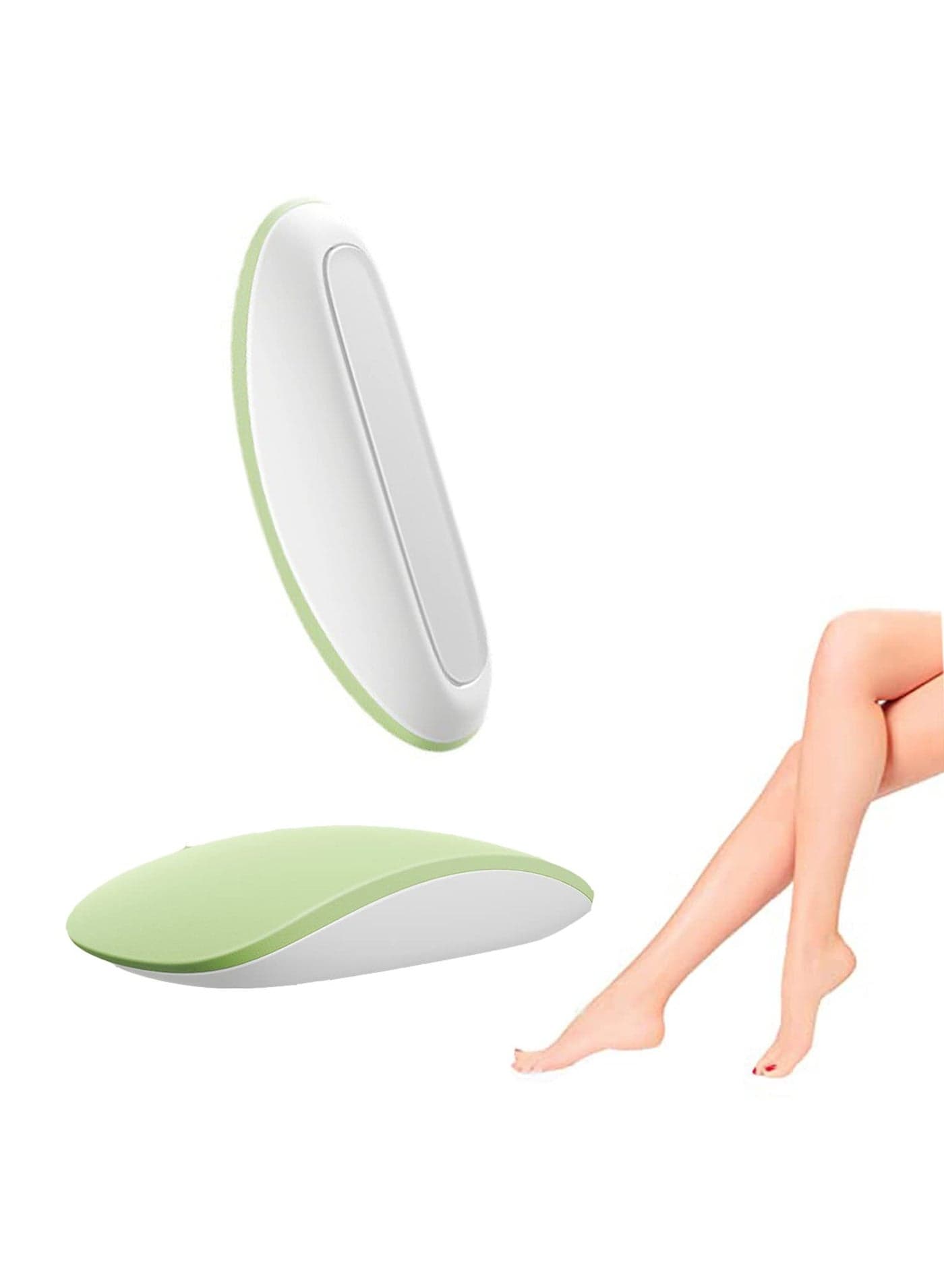 Manual Hair Polisher Epilator, Magic Manual Razor Convenient Gentle Exfoliator Epilator Washable Arm Legs Painless Physical Glass Hair Eraser Hair Removal Tool (Green)