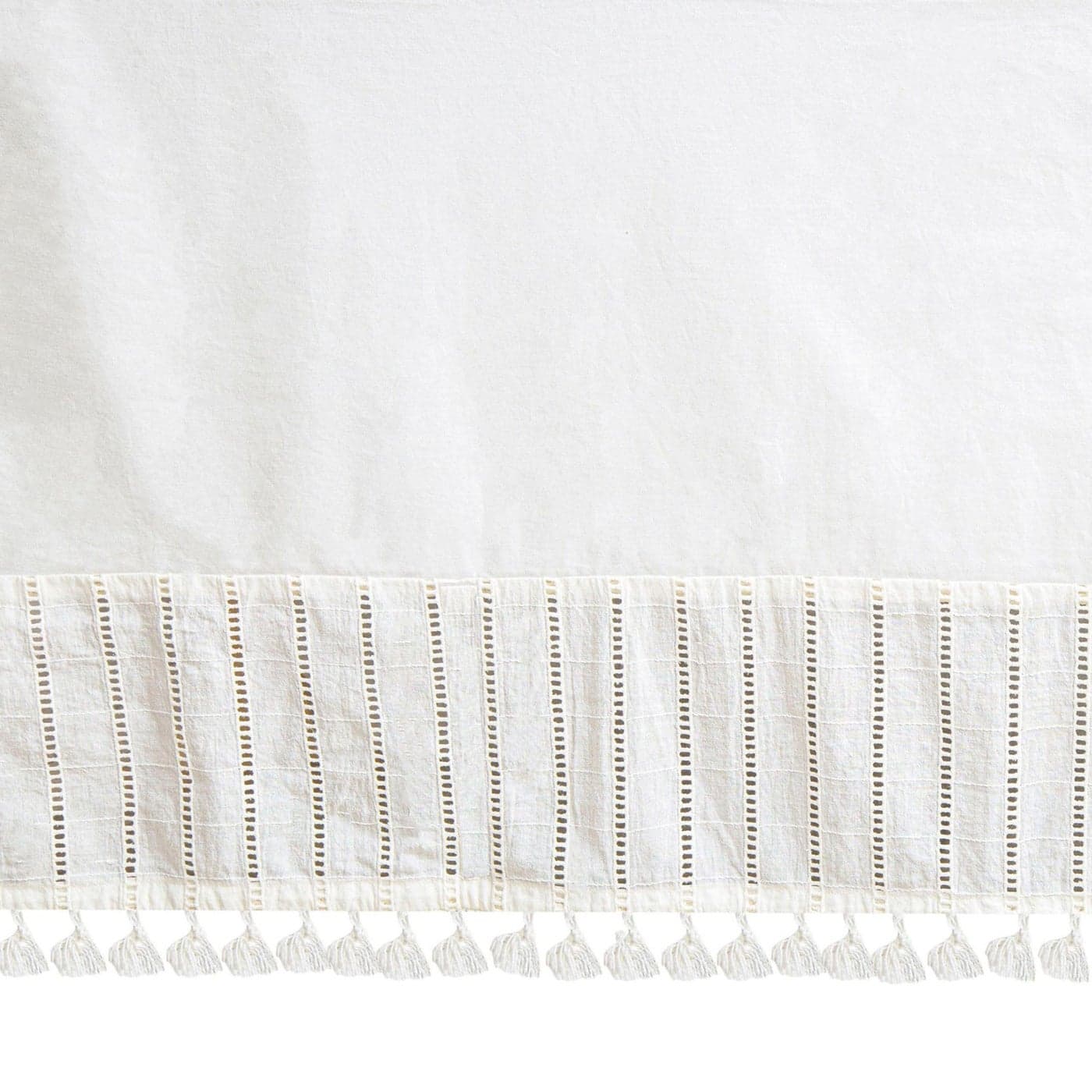 Crane Baby Boho Cotton Baby Crib Skirt with Fringe White Bed Skirt Fits Standard Cribs Skirting 28 X 52 X 8 Off White Neutral Crib Skirts for Nursery