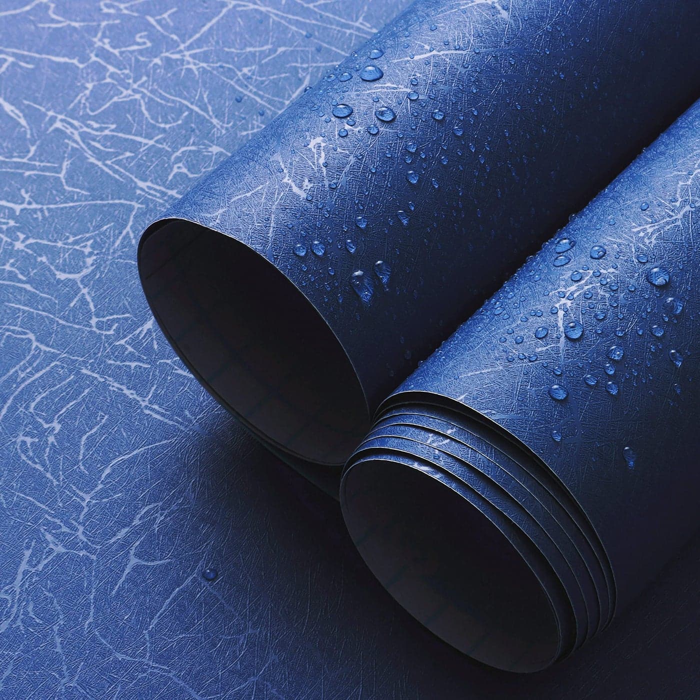 Safiyya Blue Silk Peel and Stick Wallpaper Textured Dark Blue Contact Paper Removable Wallpaper Silk Decorative Self Adhesive Wall Paper Vinyl Rolls 118x 173