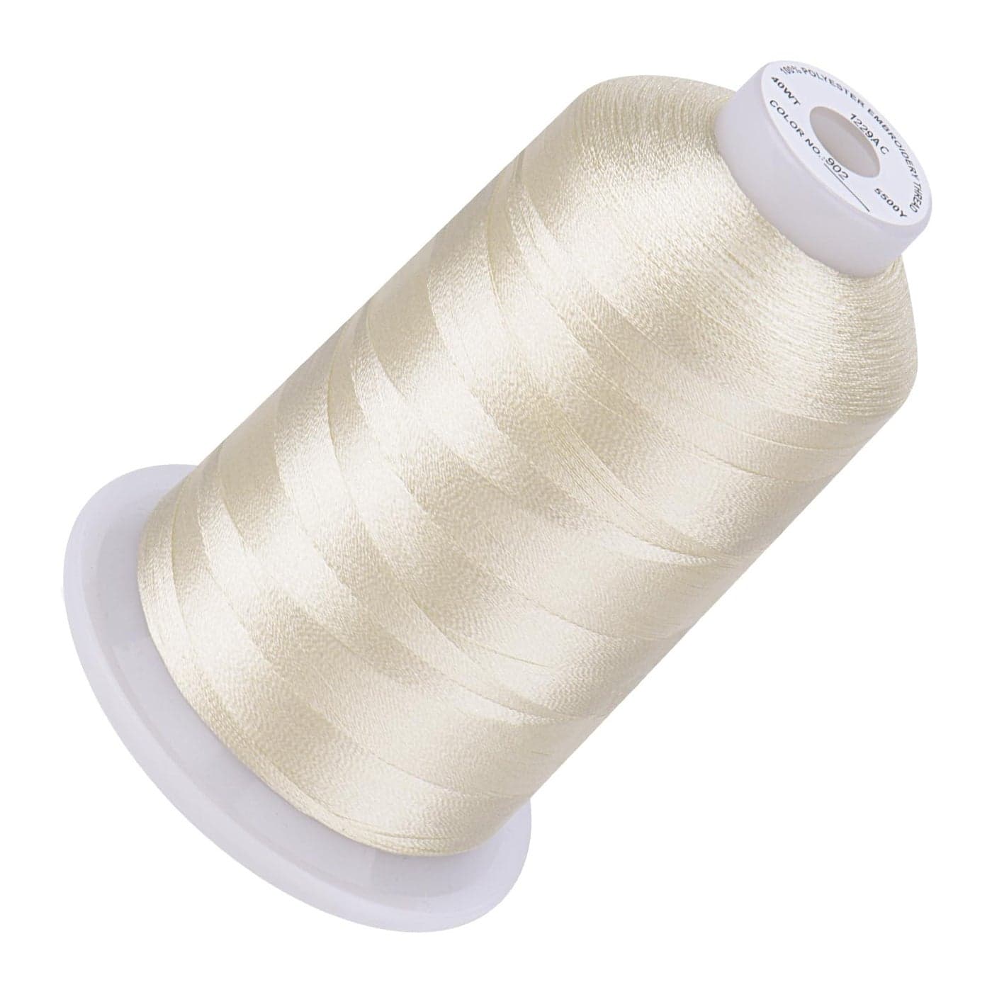 Simthread 5500Yds Embroidery Thread 5000M 40WT Polyester Machine Embroidery Thread HighYardage Spool for Brother Singer Janome Babylock Husqvarna Home Commercial Machines Ivory 902