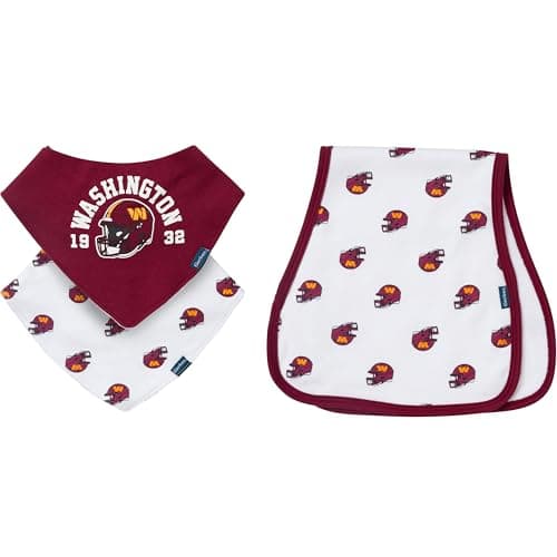 Gerber Baby NFL Team Bandana Bibs and Burp Cloth Set Washington Commanders One Size