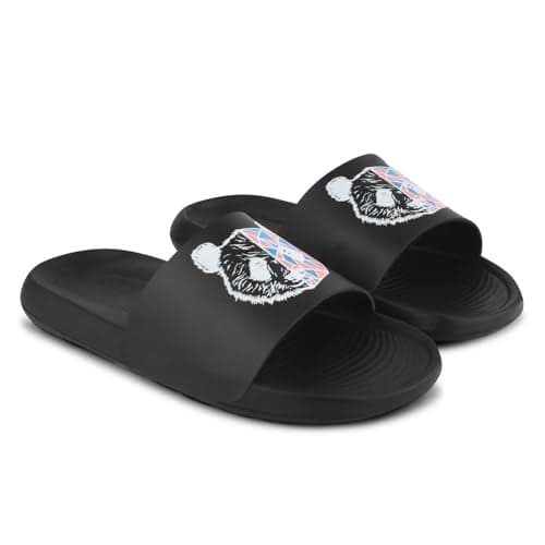 PERY-PAO Sliders Mens White, Black, Grey, Sky blue Design Toxic, Spider, Dope, Panda Printed Flip Flop & Slippers