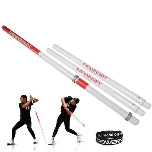 PowerNet Combo PVCClick Stick Softball Baseball Swing Trainer Interchangeable Baseball Hitting Trainer PVC Training Bat for Drills Bat Speed Training Equipment